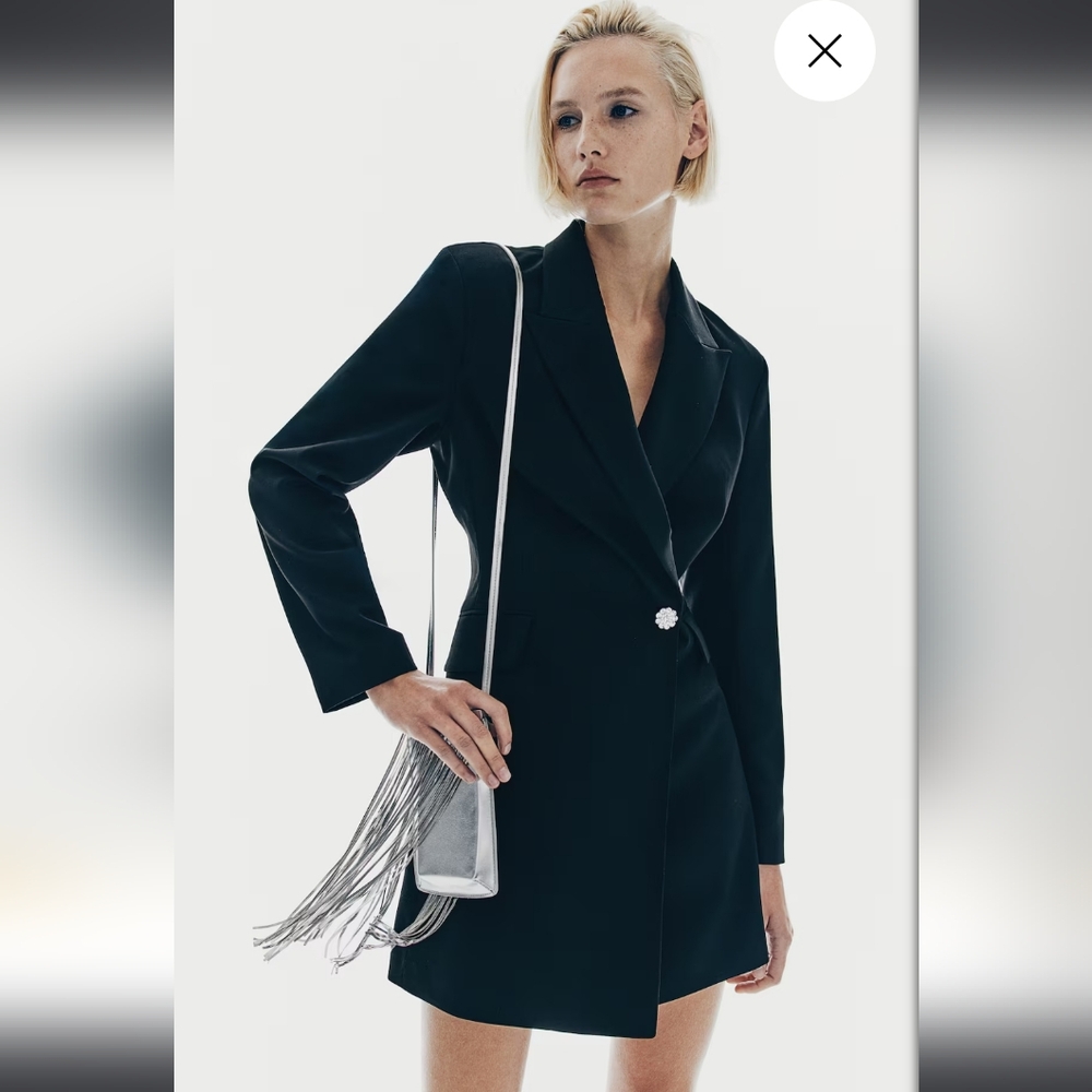 Rhinestone-Button Jacket Dress